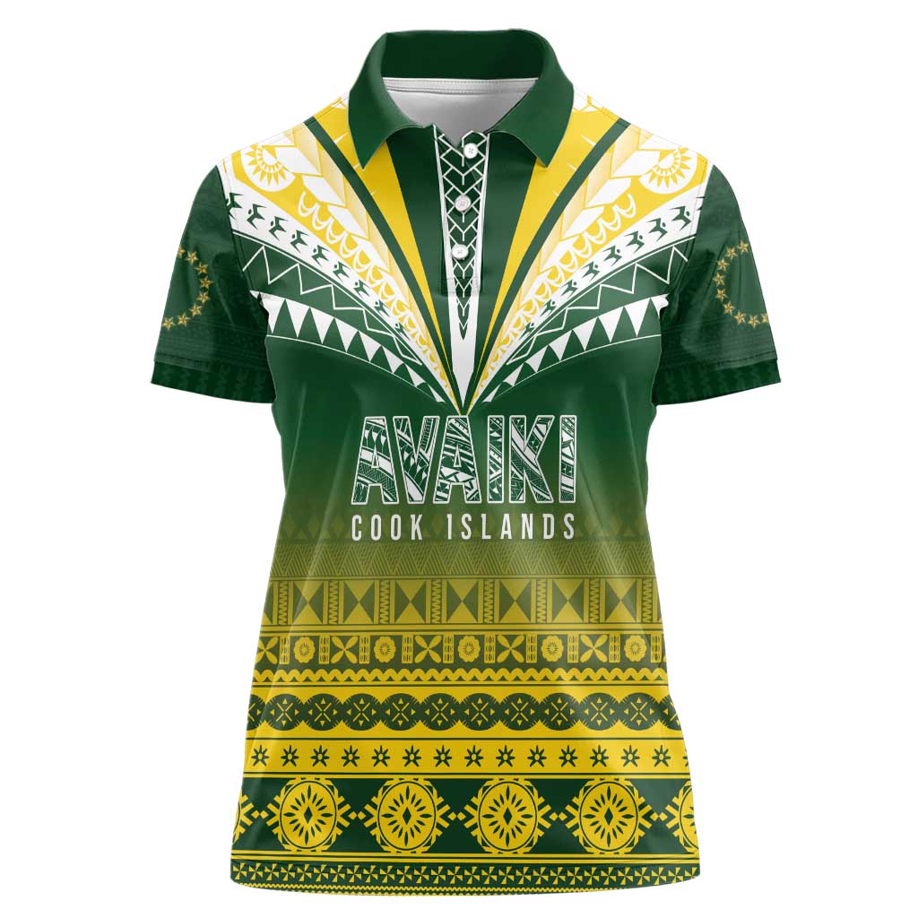 Cook Islands Rugby Custom Women Polo Shirt Kuki Avaiki - Polynesian Pride