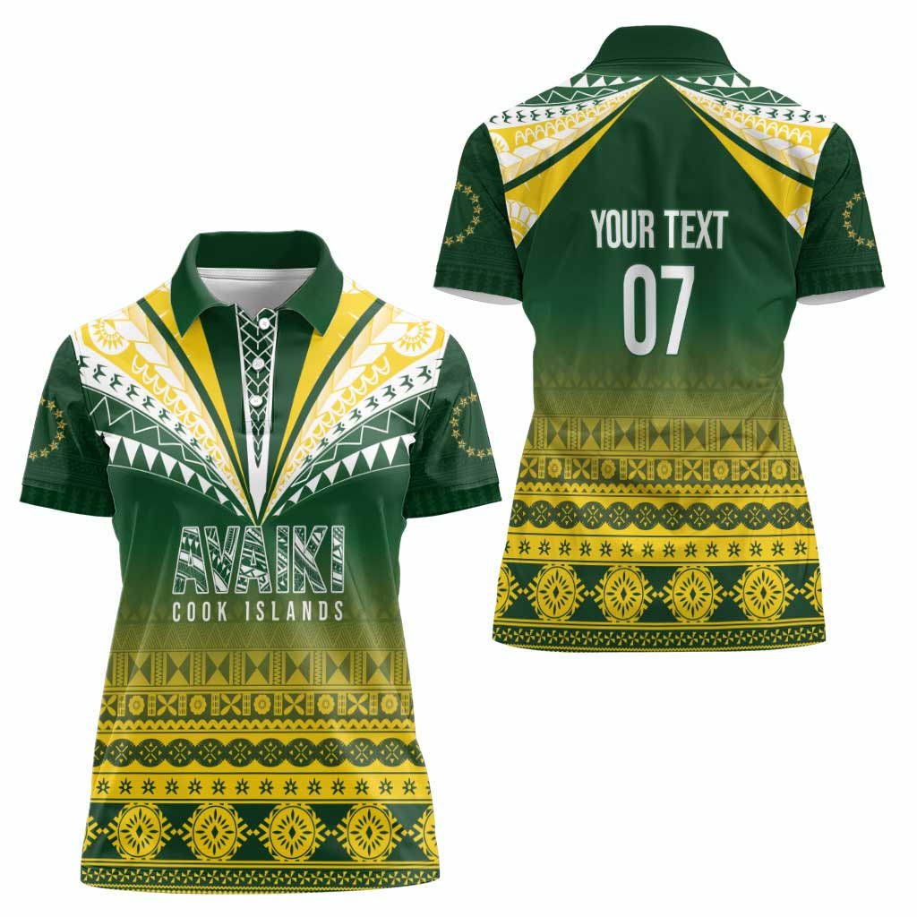 Cook Islands Rugby Custom Women Polo Shirt Kuki Avaiki - Polynesian Pride