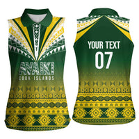Cook Islands Rugby Custom Women Sleeveless Polo Shirt Kuki Avaiki - Polynesian Pride