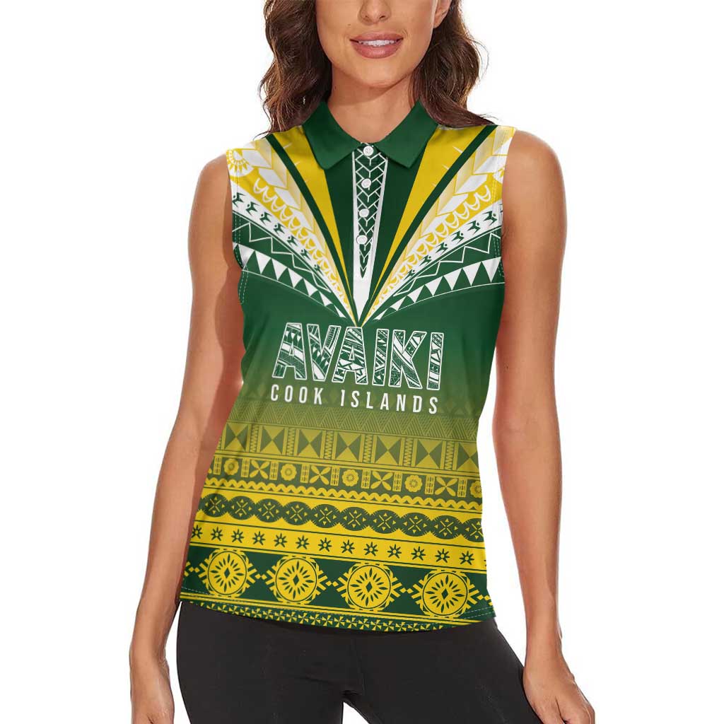 Cook Islands Rugby Custom Women Sleeveless Polo Shirt Kuki Avaiki - Polynesian Pride