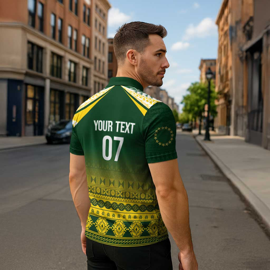 Cook Islands Rugby Custom Zipper Polo Shirt Kuki Avaiki - Polynesian Pride