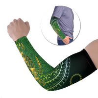Cook Islands Rugby Kuki Avaiki Arm Sleeves Tribal Turtle LT7 Set of 2 Dark Green - Polynesian Pride