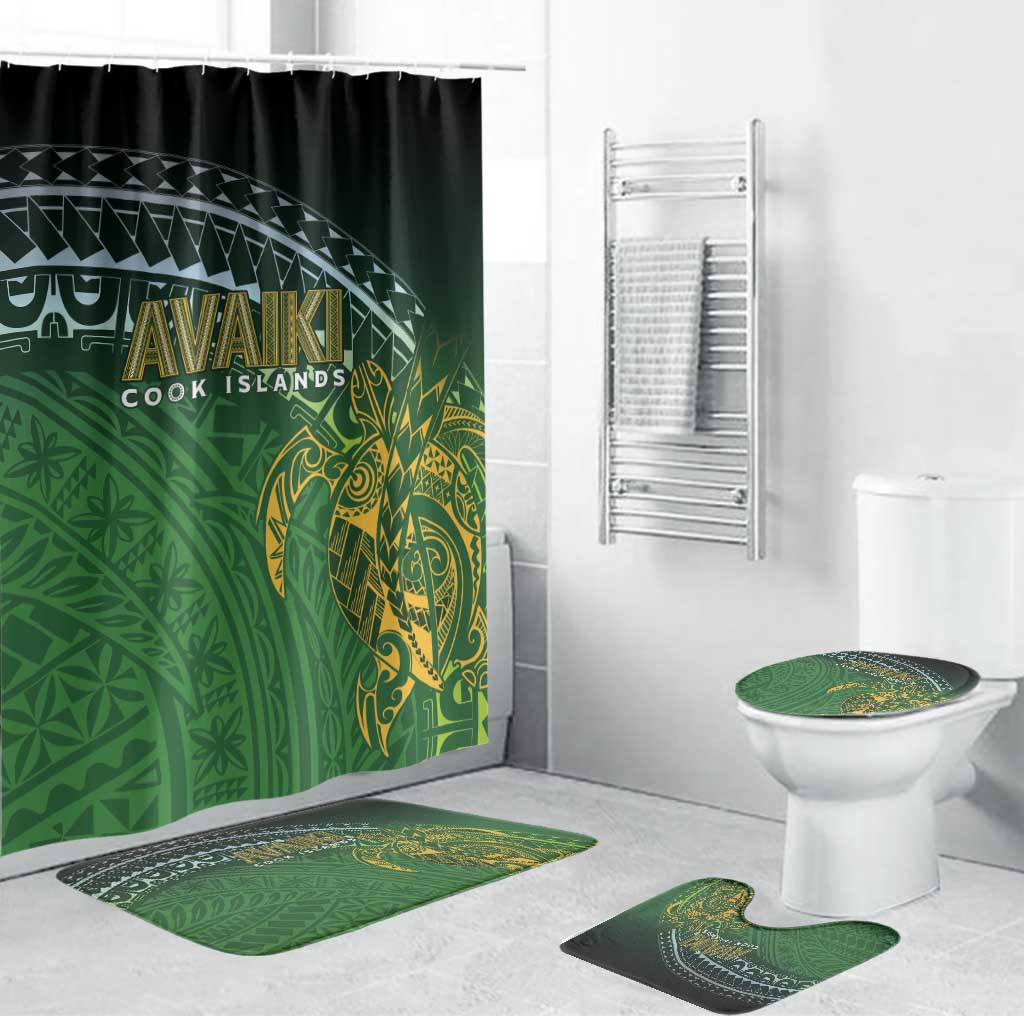 Cook Islands Rugby Kuki Avaiki Bathroom Set Tribal Turtle - Polynesian Pride