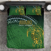 Cook Islands Rugby Kuki Avaiki Bedding Set Tribal Turtle LT7 Dark Green - Polynesian Pride