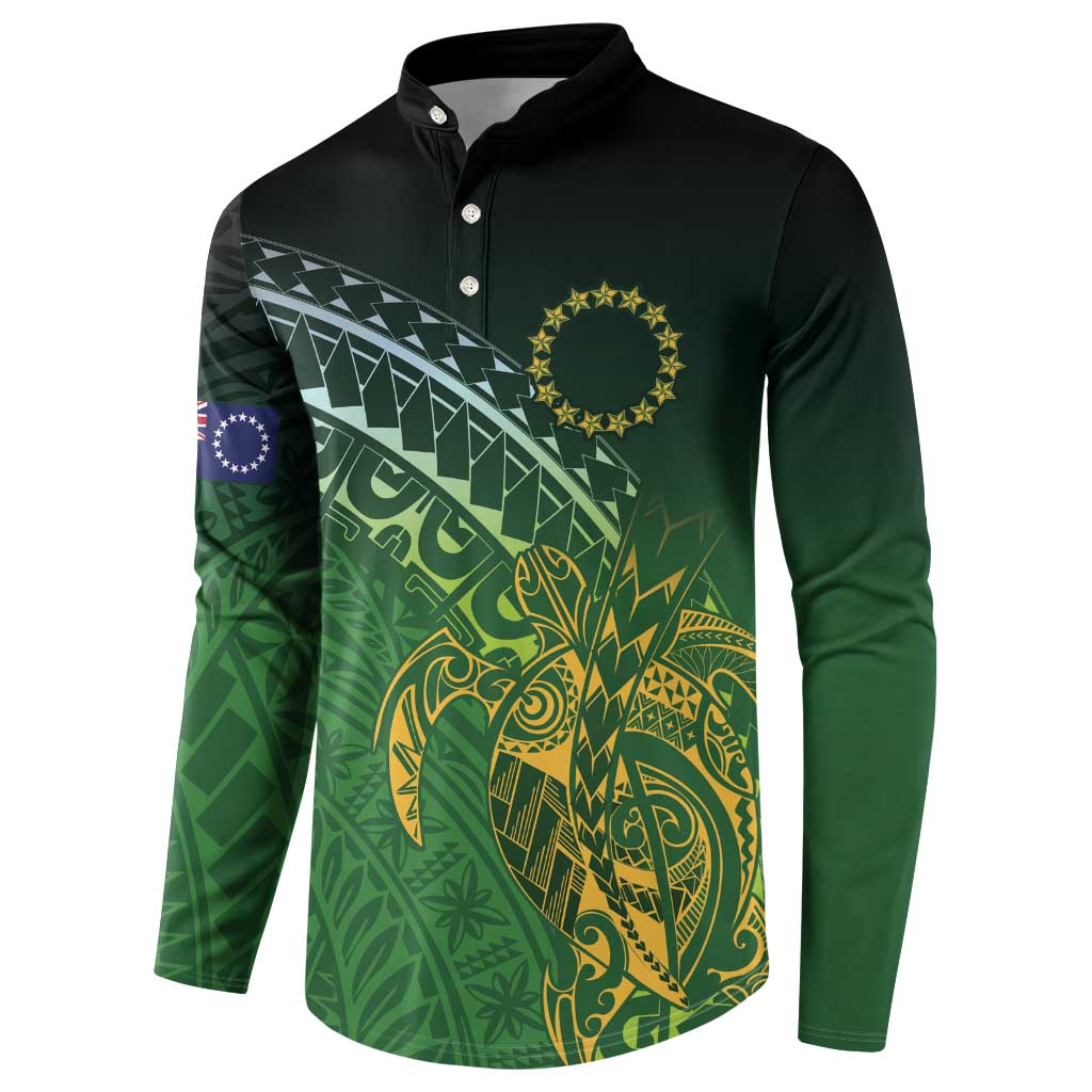 Cook Islands Rugby Kuki Avaiki Button Sweatshirt Tribal Turtle LT7 - Polynesian Pride