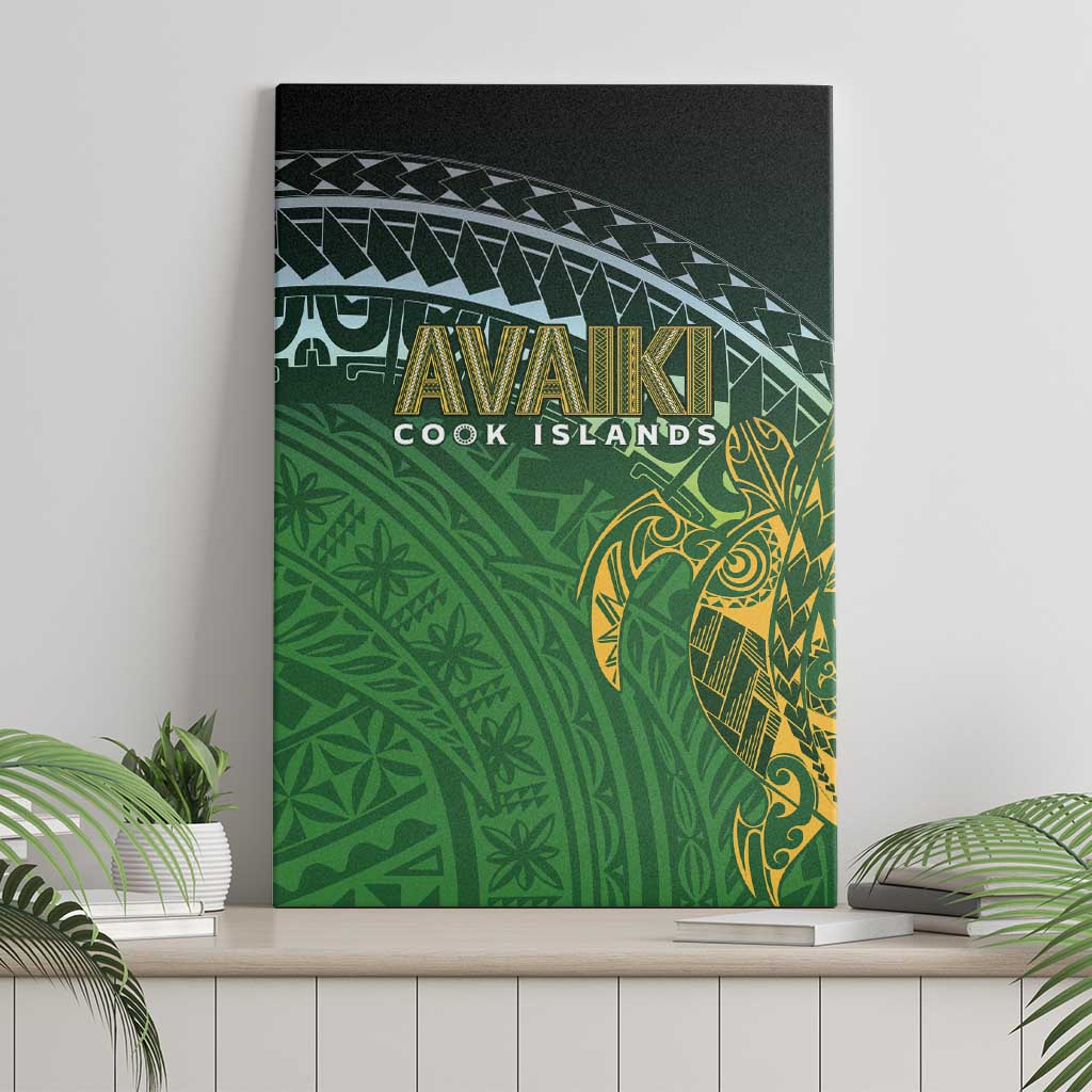 Cook Islands Rugby Kuki Avaiki Canvas Wall Art Tribal Turtle - Polynesian Pride