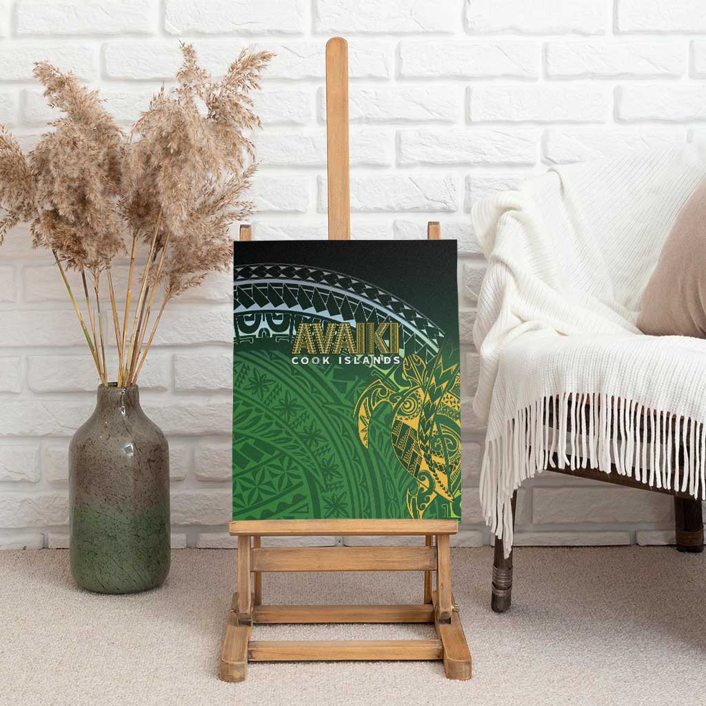 Cook Islands Rugby Kuki Avaiki Canvas Wall Art Tribal Turtle - Polynesian Pride