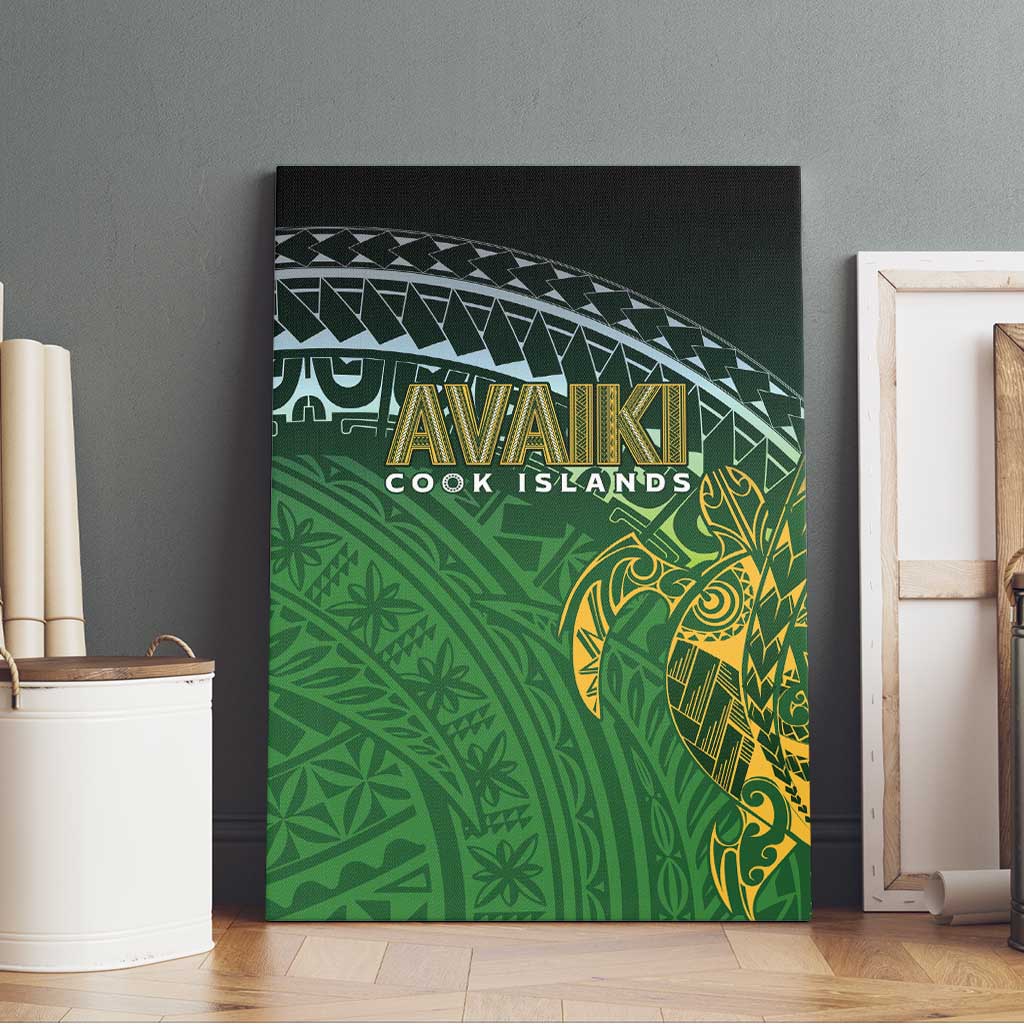 Cook Islands Rugby Kuki Avaiki Canvas Wall Art Tribal Turtle - Polynesian Pride