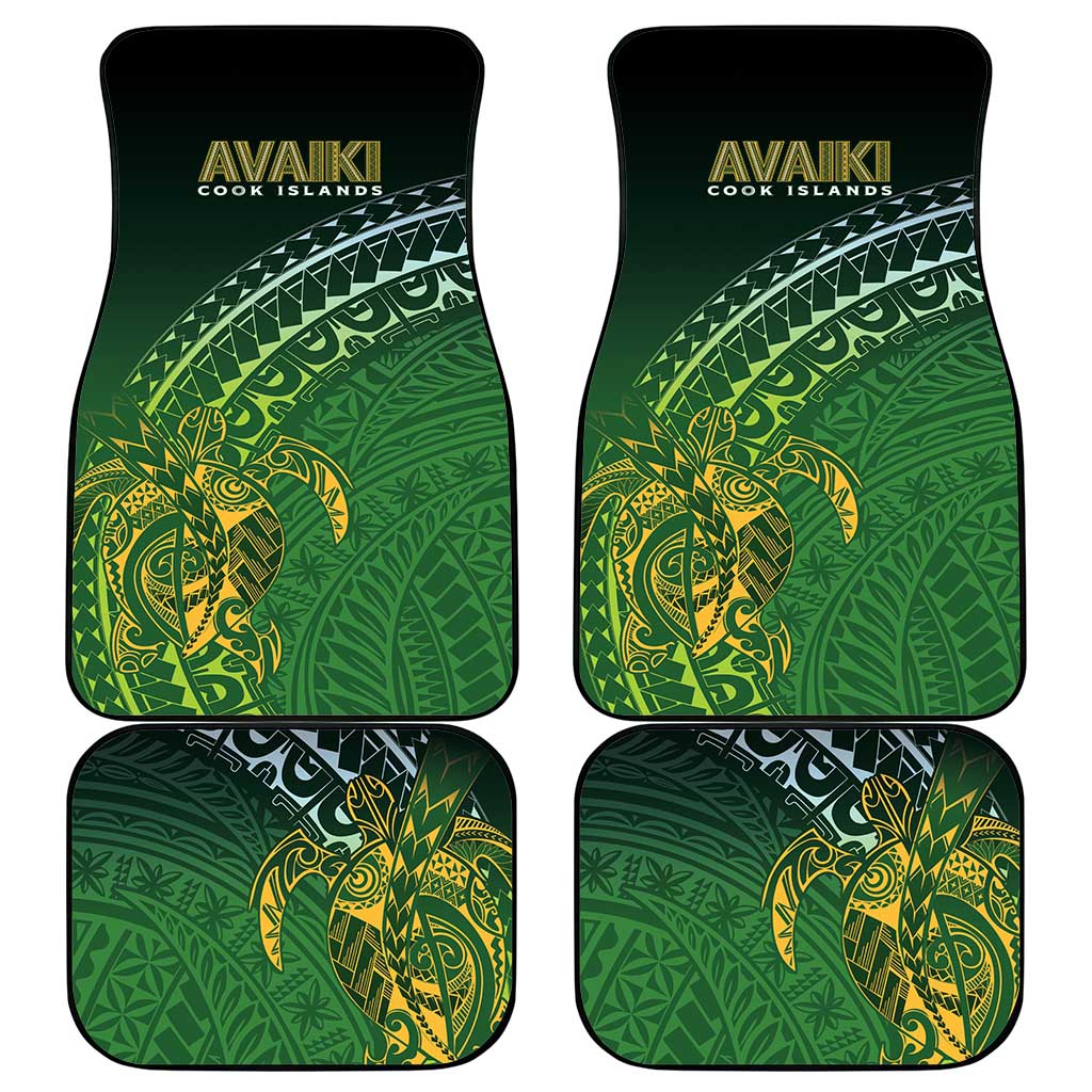 Cook Islands Rugby Kuki Avaiki Car Mats Tribal Turtle - Polynesian Pride