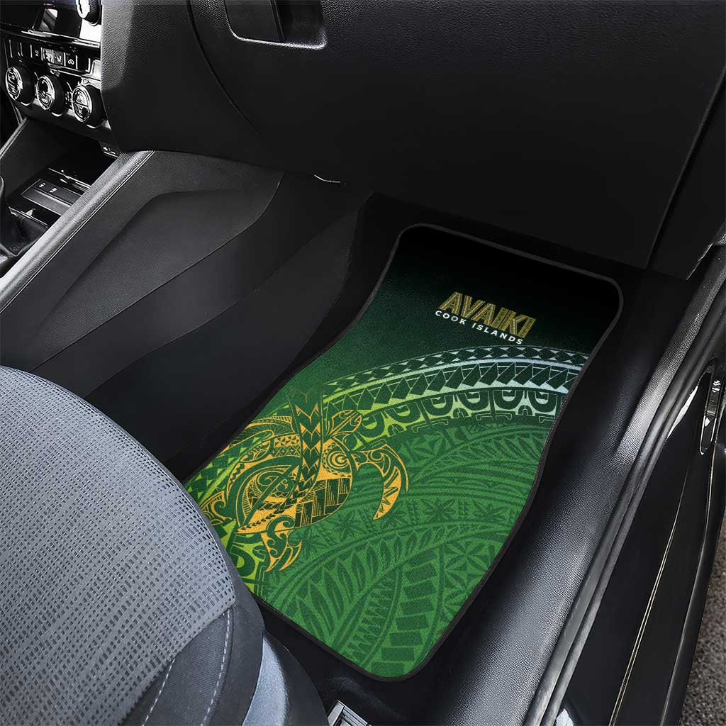 Cook Islands Rugby Kuki Avaiki Car Mats Tribal Turtle - Polynesian Pride