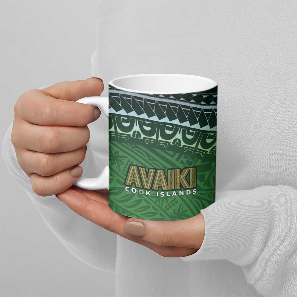 Cook Islands Rugby Kuki Avaiki Ceramic Mug Tribal Turtle - Polynesian Pride