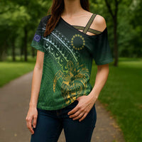 Cook Islands Rugby Kuki Avaiki Cross Shoulder Shirt Tribal Turtle - Polynesian Pride