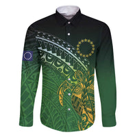 Cook Islands Rugby Kuki Avaiki Family Matching Long Sleeve Bodycon Dress and Hawaiian Shirt Tribal Turtle - Polynesian Pride
