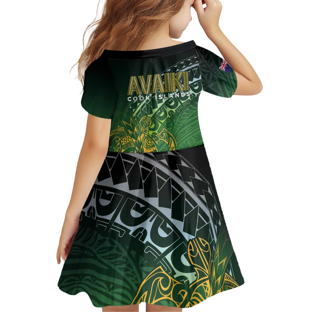 Cook Islands Rugby Kuki Avaiki Family Matching Off Shoulder Short Dress and Hawaiian Shirt Tribal Turtle - Polynesian Pride