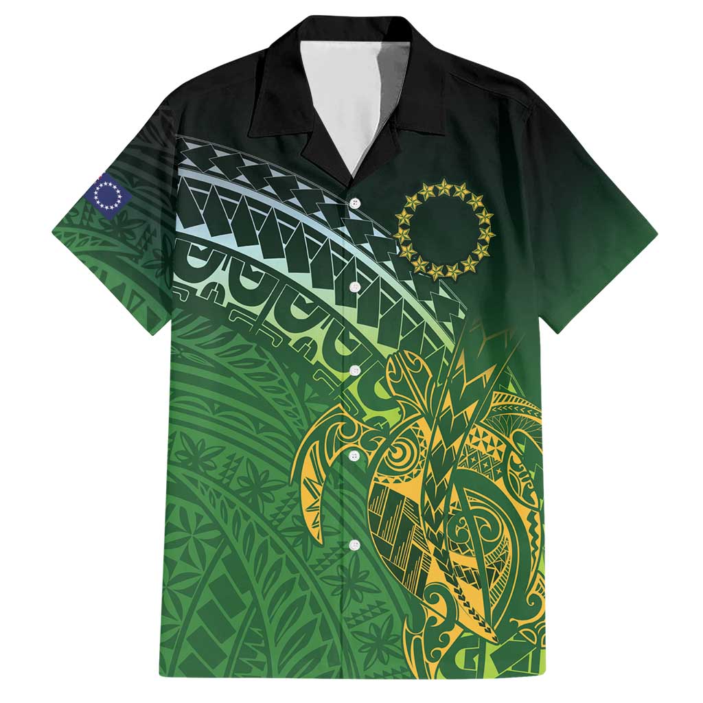 Cook Islands Rugby Kuki Avaiki Family Matching Short Sleeve Bodycon Dress and Hawaiian Shirt Tribal Turtle - Polynesian Pride