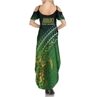 Cook Islands Rugby Kuki Avaiki Family Matching Summer Maxi Dress and Hawaiian Shirt Tribal Turtle - Polynesian Pride