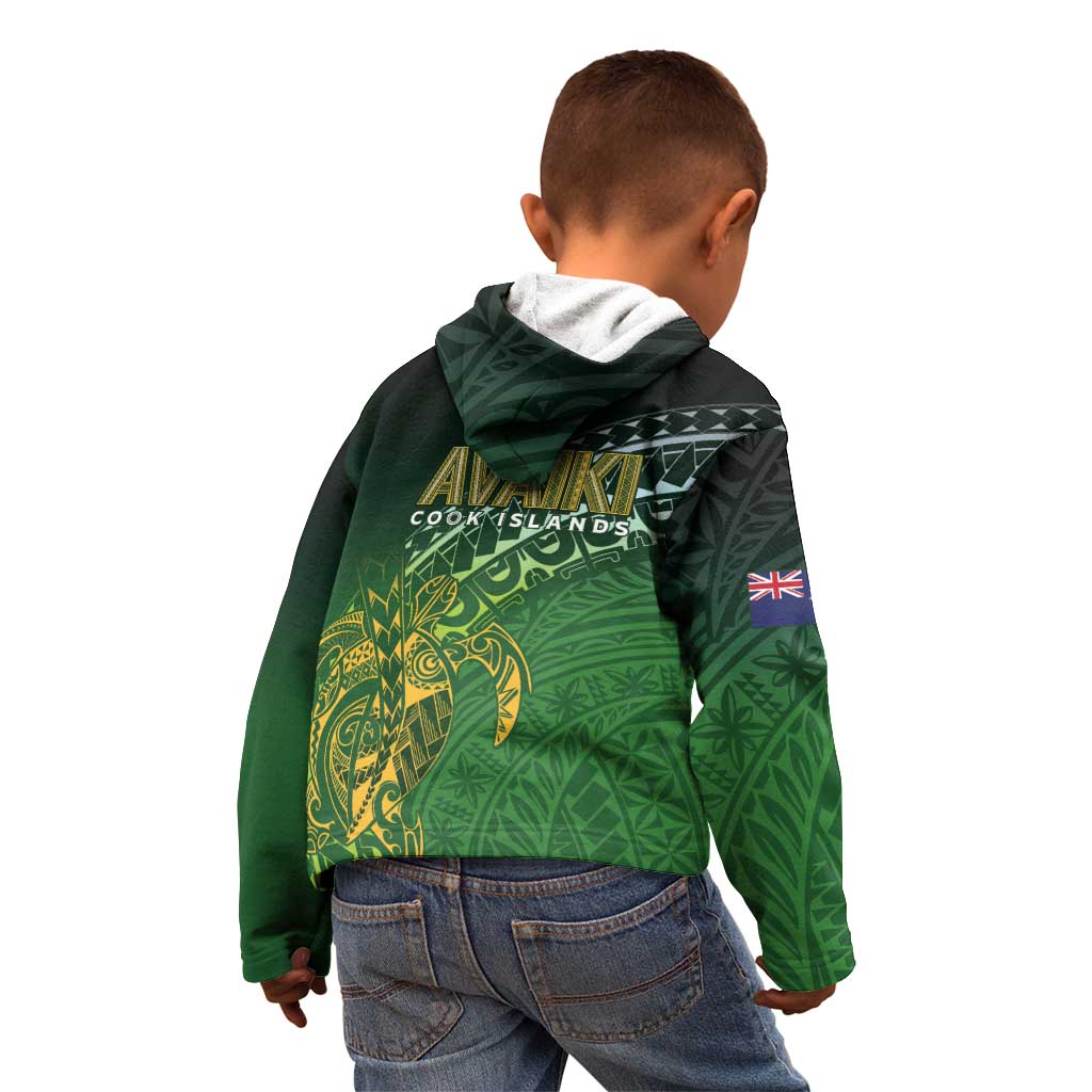Cook Islands Rugby Kuki Avaiki Kid Hoodie Tribal Turtle - Polynesian Pride