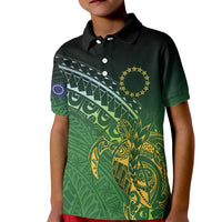Cook Islands Rugby Kuki Avaiki Kid Polo Shirt Tribal Turtle - Polynesian Pride
