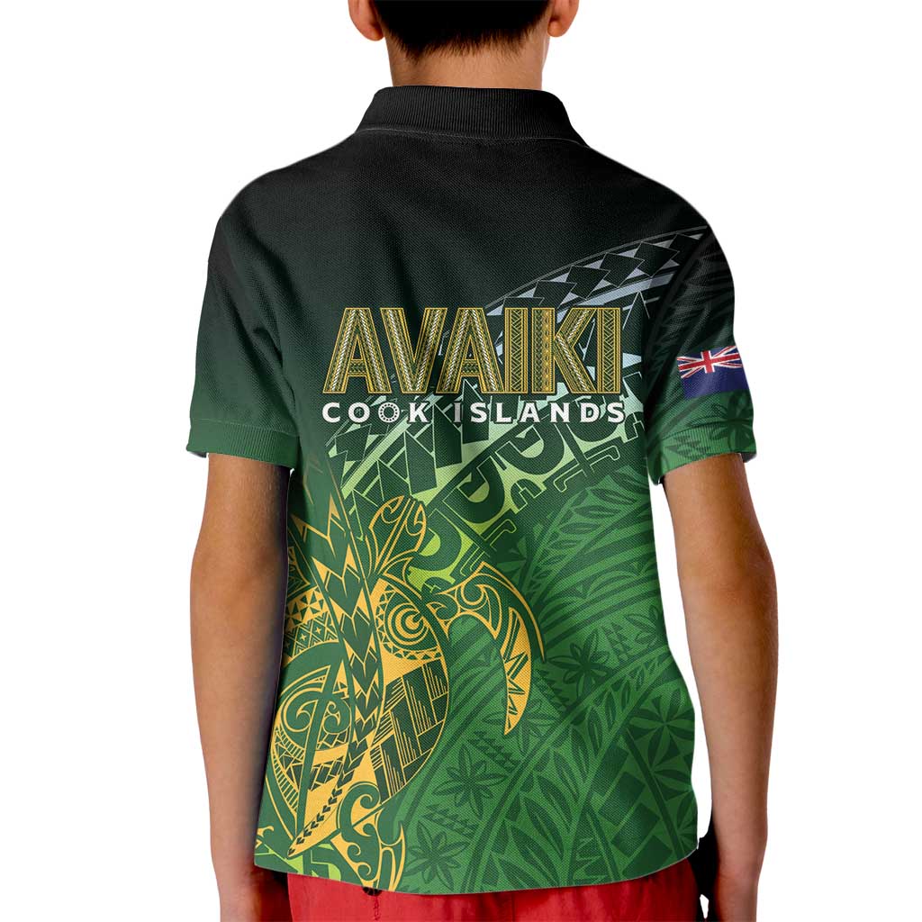 Cook Islands Rugby Kuki Avaiki Kid Polo Shirt Tribal Turtle - Polynesian Pride
