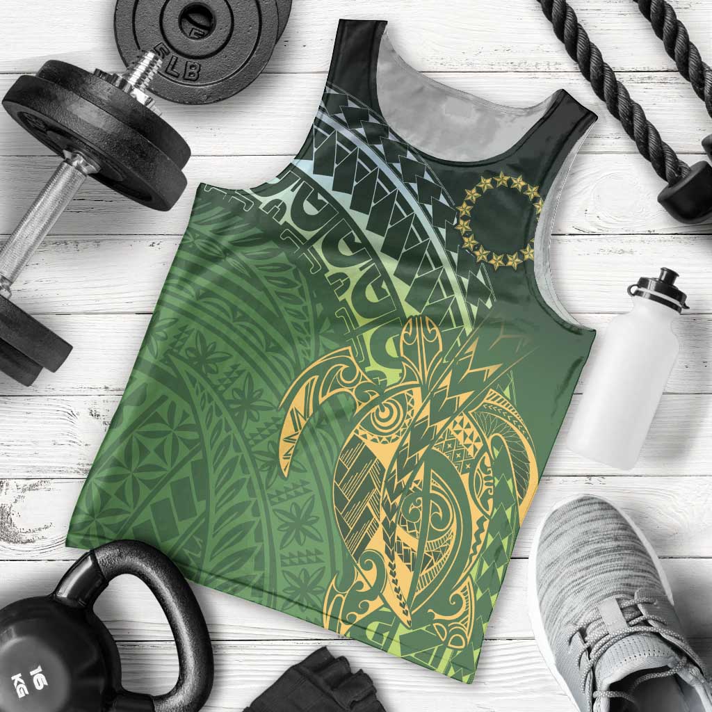 Cook Islands Rugby Kuki Avaiki Men Tank Top Tribal Turtle - Polynesian Pride