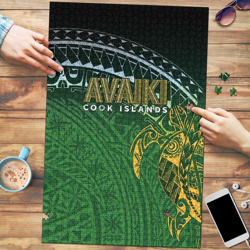 Cook Islands Rugby Kuki Avaiki Puzzle Tribal Turtle - Polynesian Pride