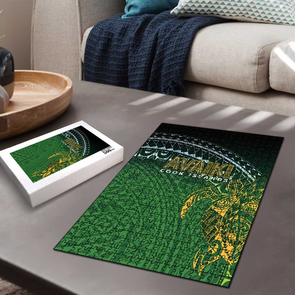 Cook Islands Rugby Kuki Avaiki Puzzle Tribal Turtle - Polynesian Pride