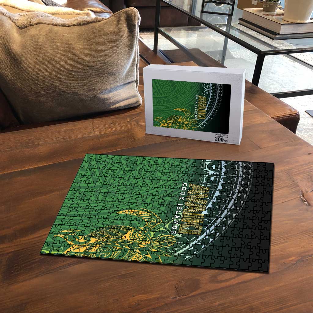 Cook Islands Rugby Kuki Avaiki Puzzle Tribal Turtle - Polynesian Pride