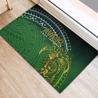 Cook Islands Rugby Kuki Avaiki Rubber Doormat Tribal Turtle - Polynesian Pride