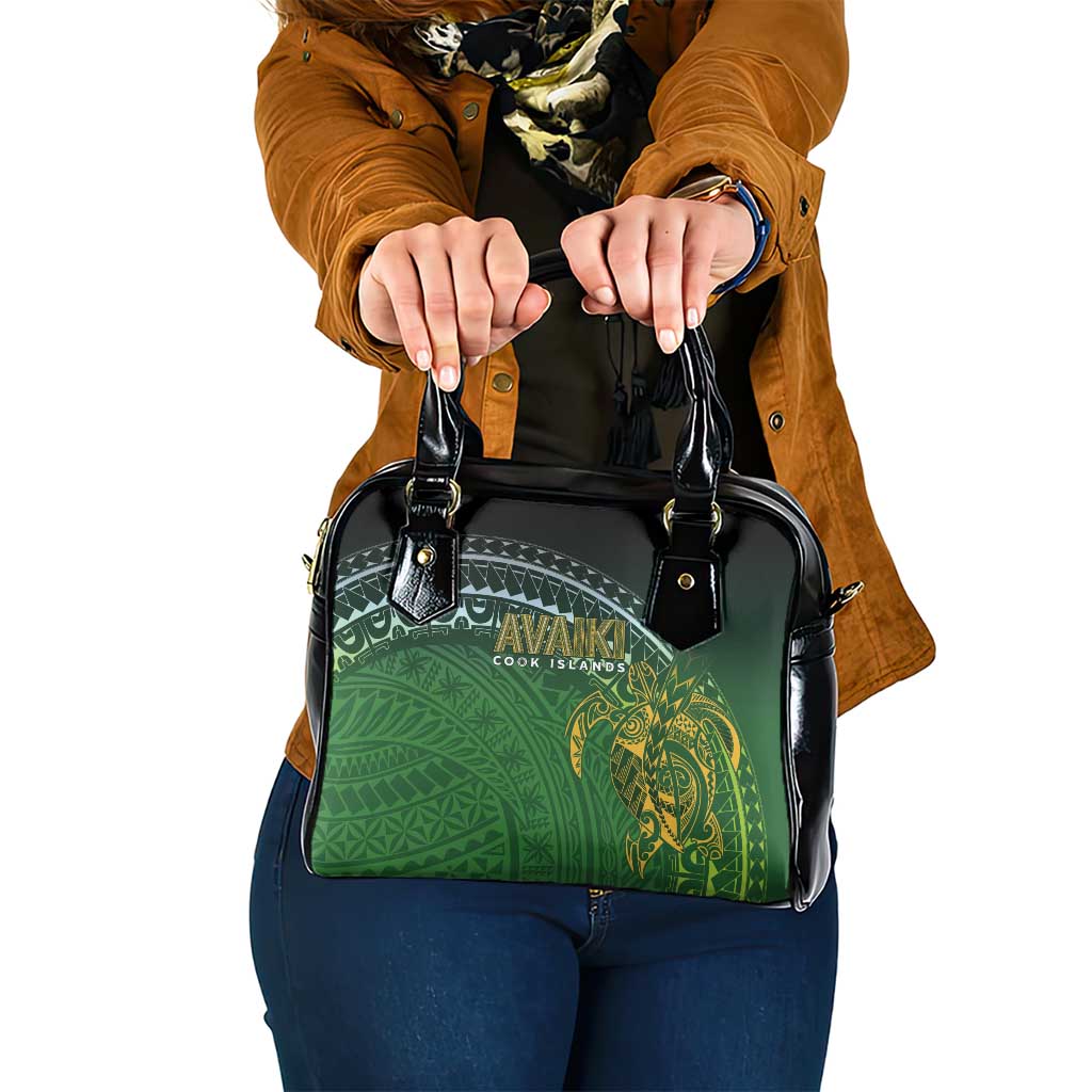Cook Islands Rugby Kuki Avaiki Shoulder Handbag Tribal Turtle LT7 One Size Dark Green - Polynesian Pride