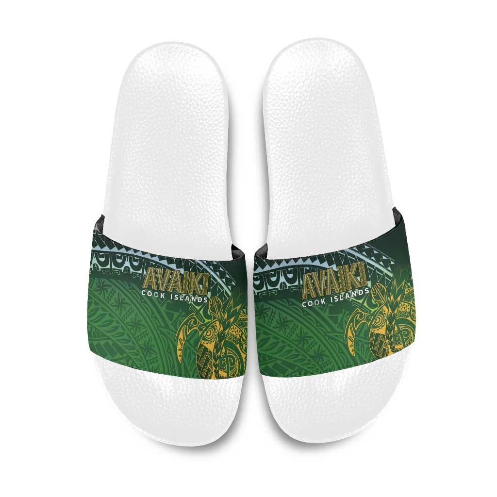 Cook Islands Rugby Kuki Avaiki Slide Sandals Tribal Turtle - Polynesian Pride
