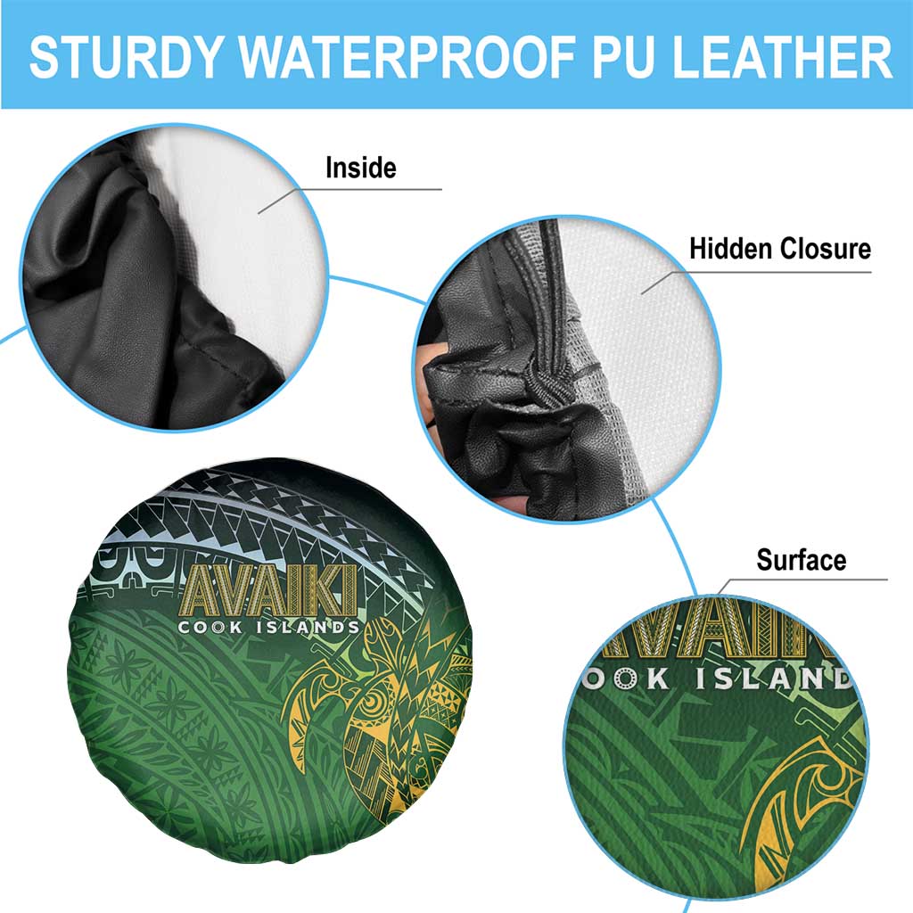 Cook Islands Rugby Kuki Avaiki Spare Tire Cover Tribal Turtle - Polynesian Pride