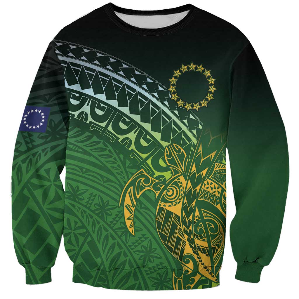 Cook Islands Rugby Kuki Avaiki Sweatshirt Tribal Turtle - Polynesian Pride