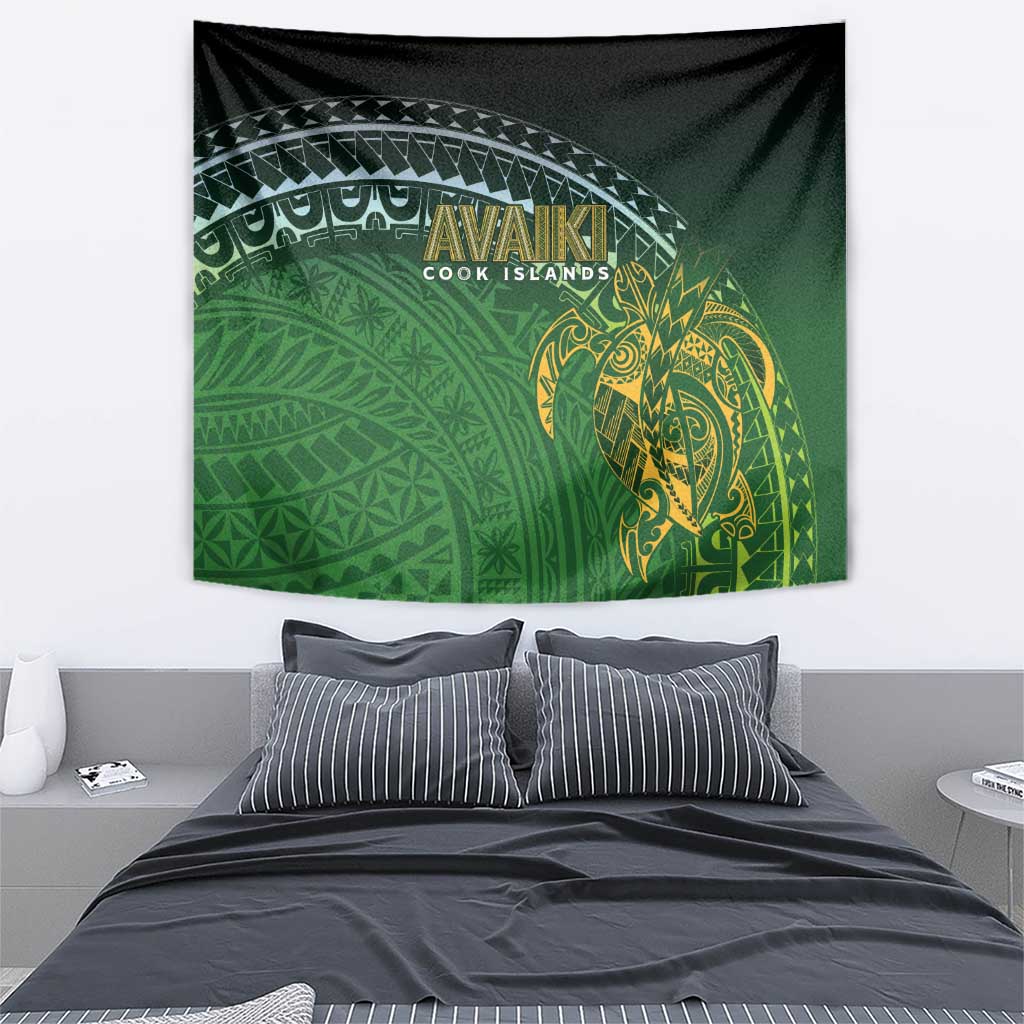 Cook Islands Rugby Kuki Avaiki Tapestry Tribal Turtle - Polynesian Pride