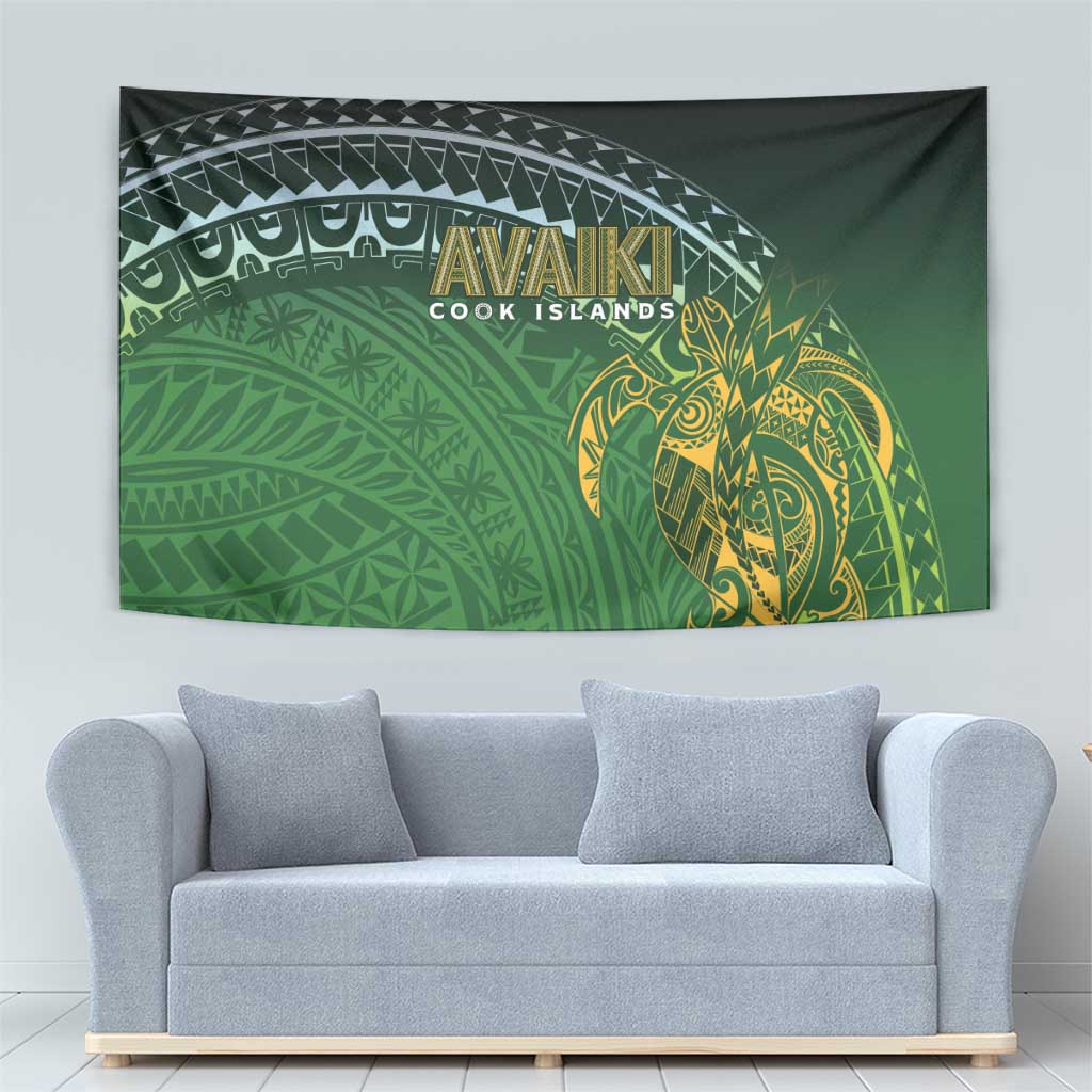 Cook Islands Rugby Kuki Avaiki Tapestry Tribal Turtle - Polynesian Pride