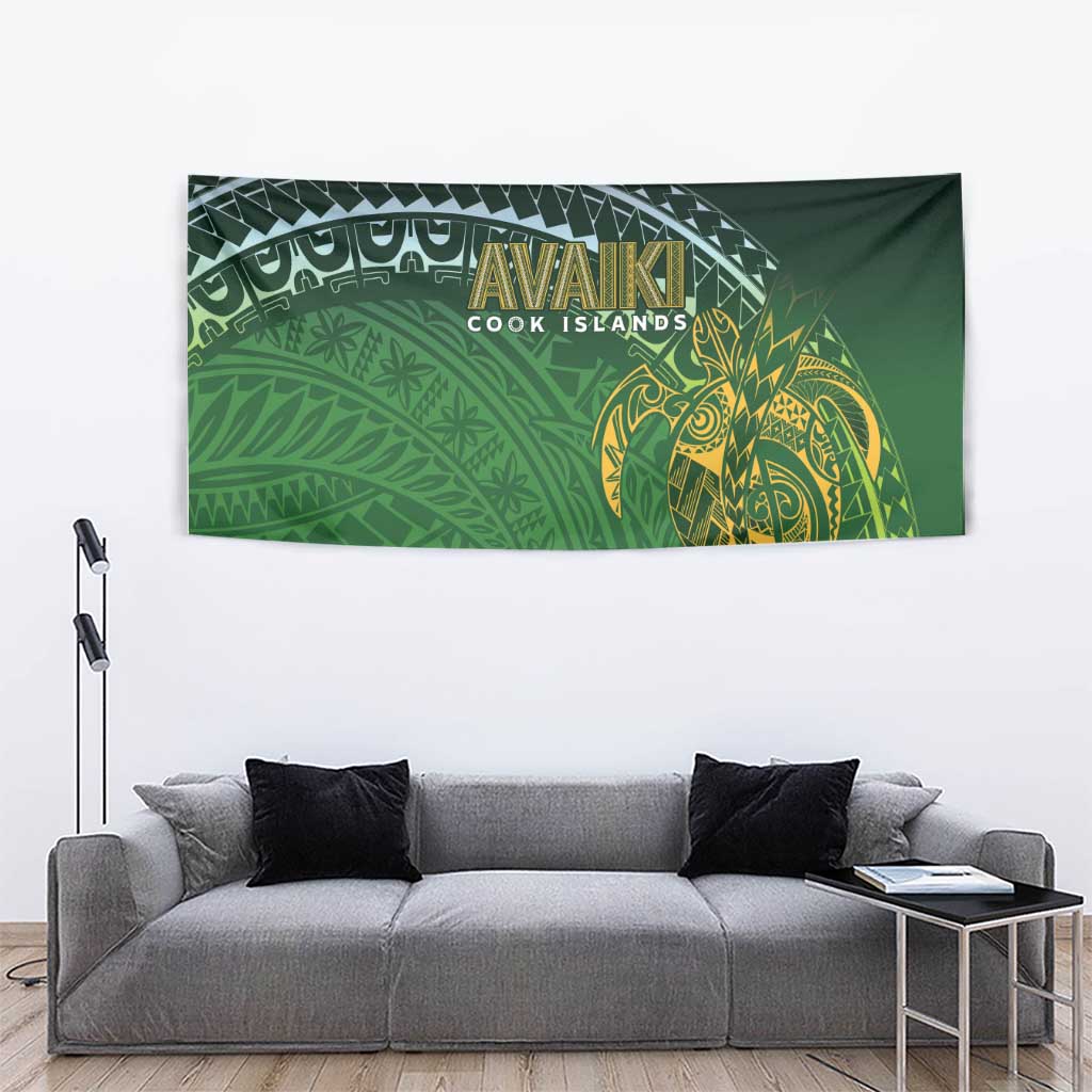 Cook Islands Rugby Kuki Avaiki Tapestry Tribal Turtle - Polynesian Pride