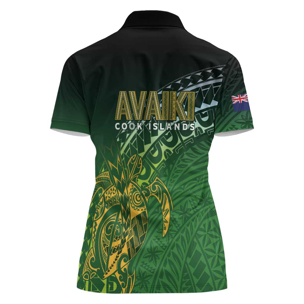 Cook Islands Rugby Kuki Avaiki Women Polo Shirt Tribal Turtle - Polynesian Pride