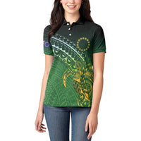 Cook Islands Rugby Kuki Avaiki Women Polo Shirt Tribal Turtle - Polynesian Pride