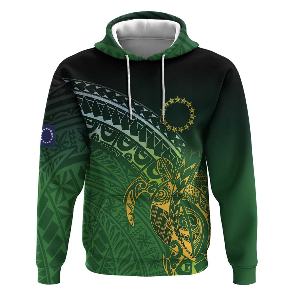 Cook Islands Rugby Kuki Avaiki Zip Hoodie Tribal Turtle - Polynesian Pride