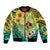 Honolulu Hawaii Bomber Jacket Ilima Plumeria with Hula Girl LT7 Unisex Colorful - Polynesian Pride