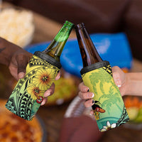 Honolulu Hawaii 4 in 1 Can Cooler Tumbler Ilima Plumeria with Hula Girl