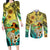 Honolulu Hawaii Couples Matching Long Sleeve Bodycon Dress and Long Sleeve Button Shirt Ilima Plumeria with Hula Girl LT7 Colorful - Polynesian Pride