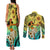 Honolulu Hawaii Couples Matching Tank Maxi Dress and Long Sleeve Button Shirt Ilima Plumeria with Hula Girl LT7 - Polynesian Pride