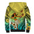 Honolulu Hawaii Sherpa Hoodie Ilima Plumeria with Hula Girl LT7 - Polynesian Pride