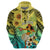 Honolulu Hawaii Zip Hoodie Ilima Plumeria with Hula Girl LT7 - Polynesian Pride