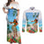 Personalised Hawaii Hula Girl Couples Matching Off Shoulder Maxi Dress and Long Sleeve Button Shirt Honolulu Festival LT7 Art - Polynesian Pride