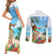 Personalised Hawaii Hula Girl Couples Matching Short Sleeve Bodycon Dress and Long Sleeve Button Shirt Honolulu Festival LT7 - Polynesian Pride