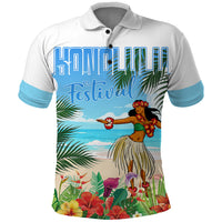 Personalised Hawaii Hula Girl Polo Shirt Honolulu Festival LT7 Art - Polynesian Pride