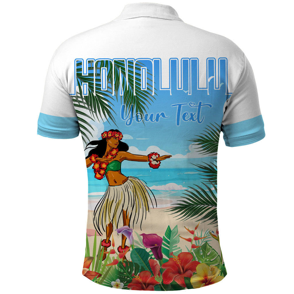 Personalised Hawaii Hula Girl Polo Shirt Honolulu Festival LT7 - Polynesian Pride