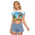 Personalised Hawaii Hula Girl Raglan Cropped T Shirt Honolulu Festival LT7 Female Art - Polynesian Pride