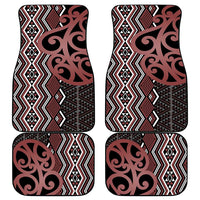 Maori Taniko Patterns Car Mats Brown Patiki Motifs Mix Whakairo Ngaru